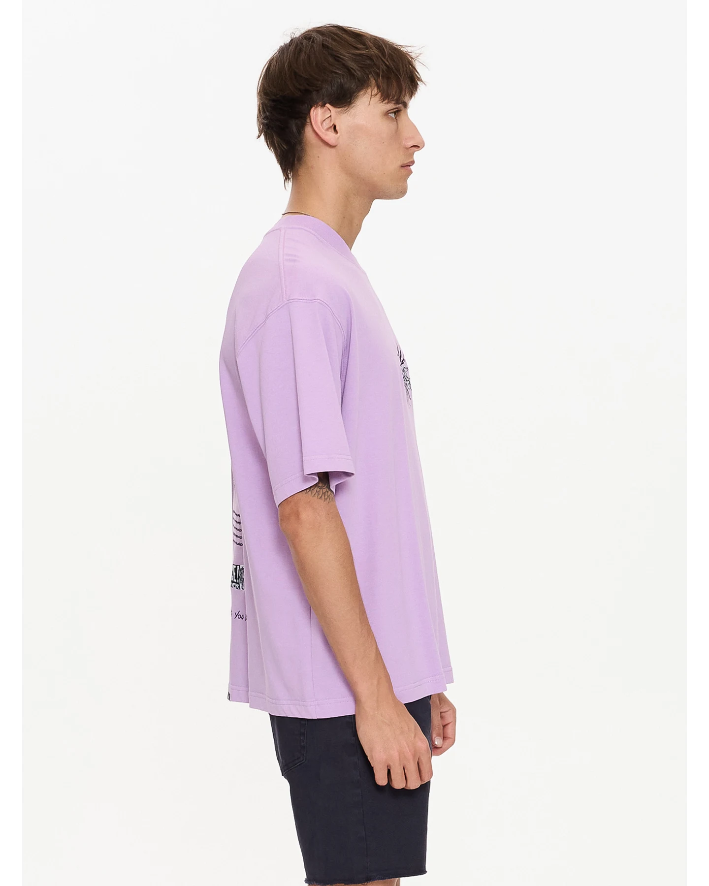 THRILLS Peace Power Embro Box Fit Oversize Cropped Tee - Lupine