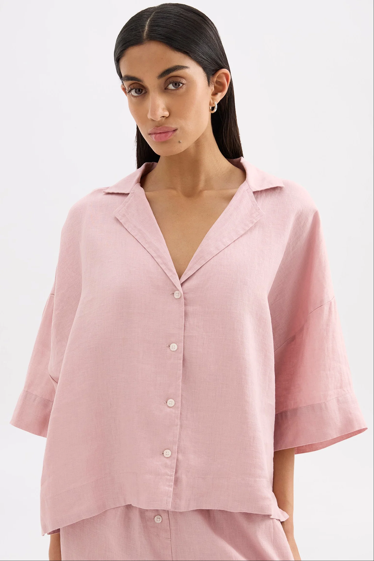 NUDE LUCY Lounge linen shirt - Blush