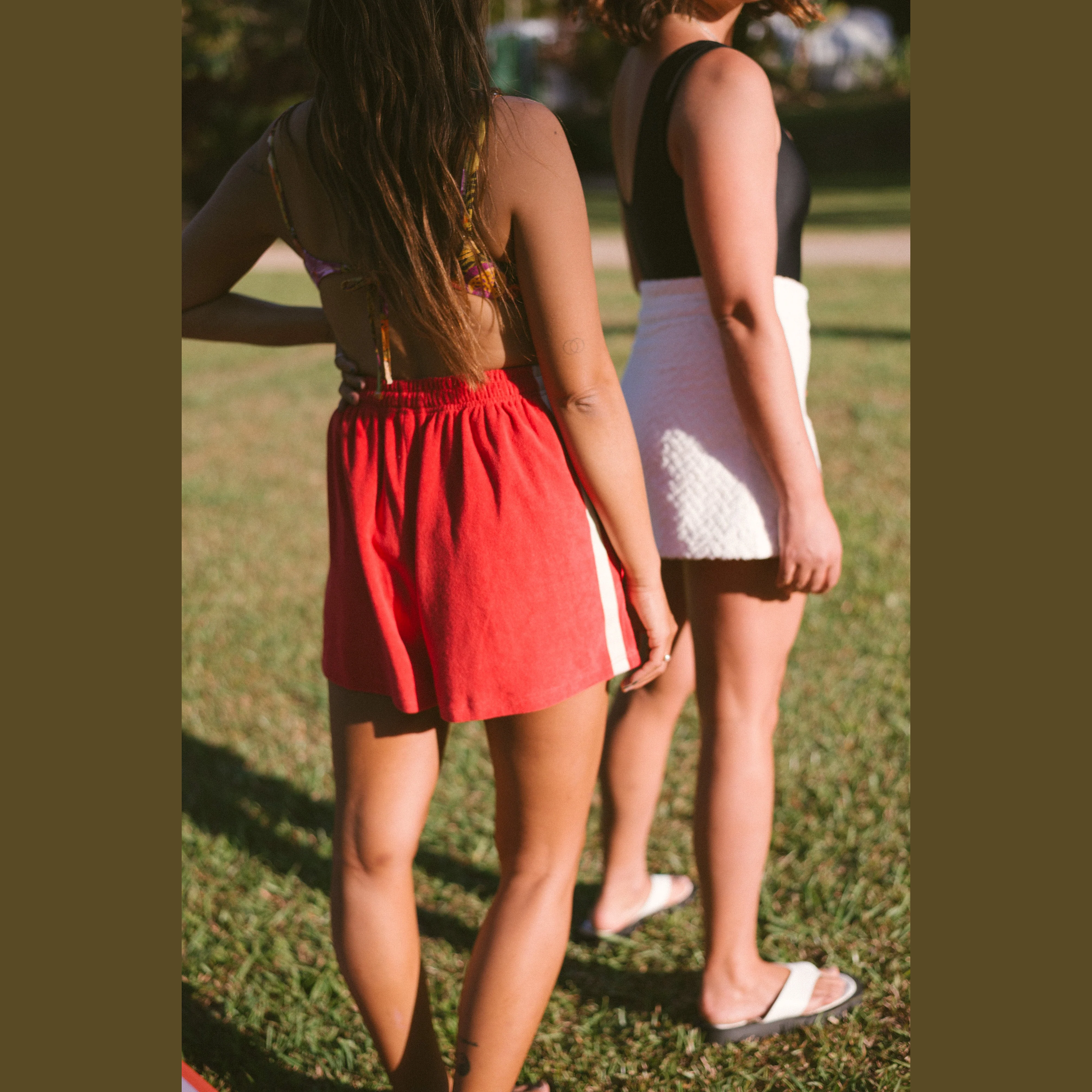 ATMOSEA Adults Terry towelling shorts - Chilli