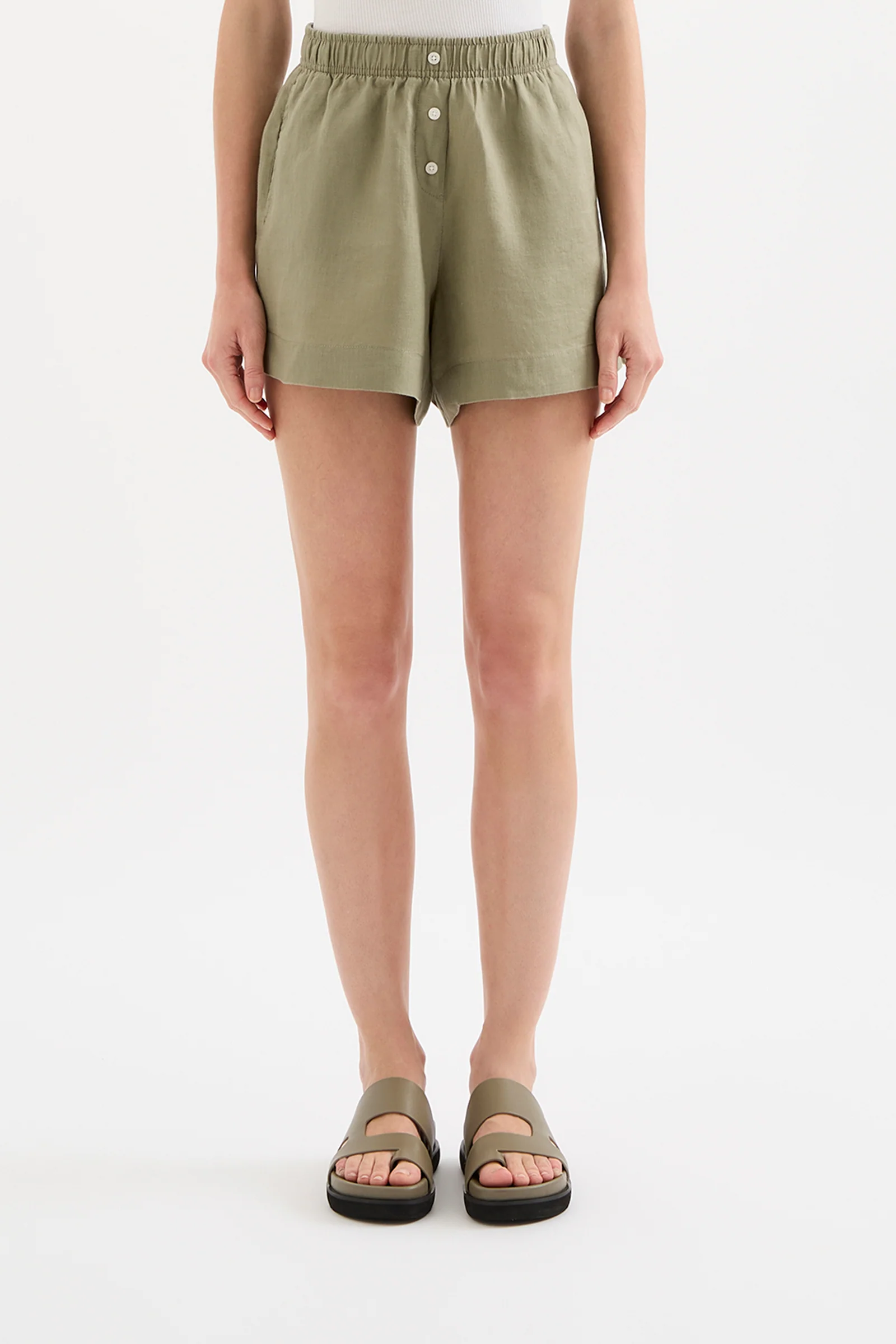 NUDE LUCY Lounge Linen Short - Kalamata