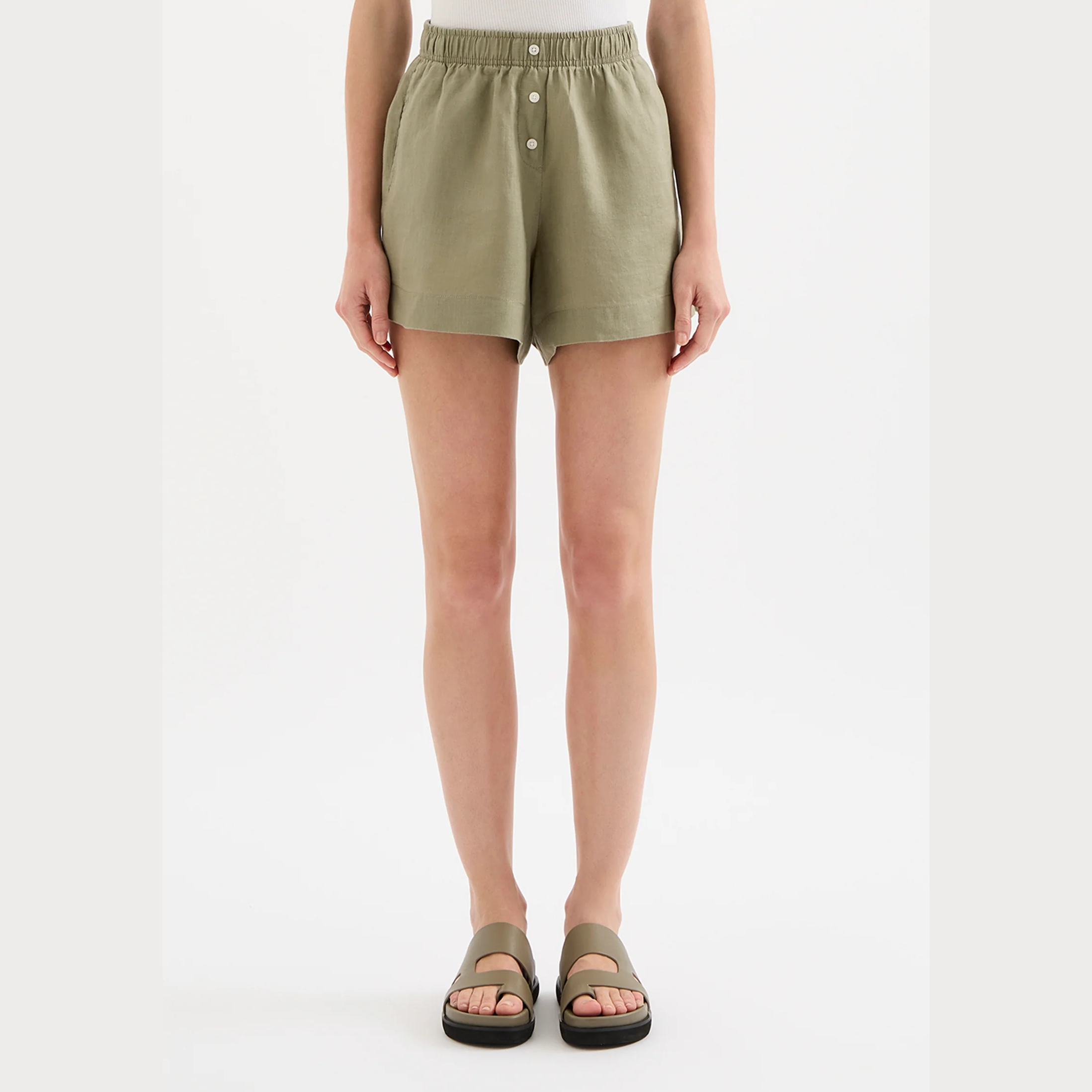 NUDE LUCY Lounge Linen Short - Kalamata
