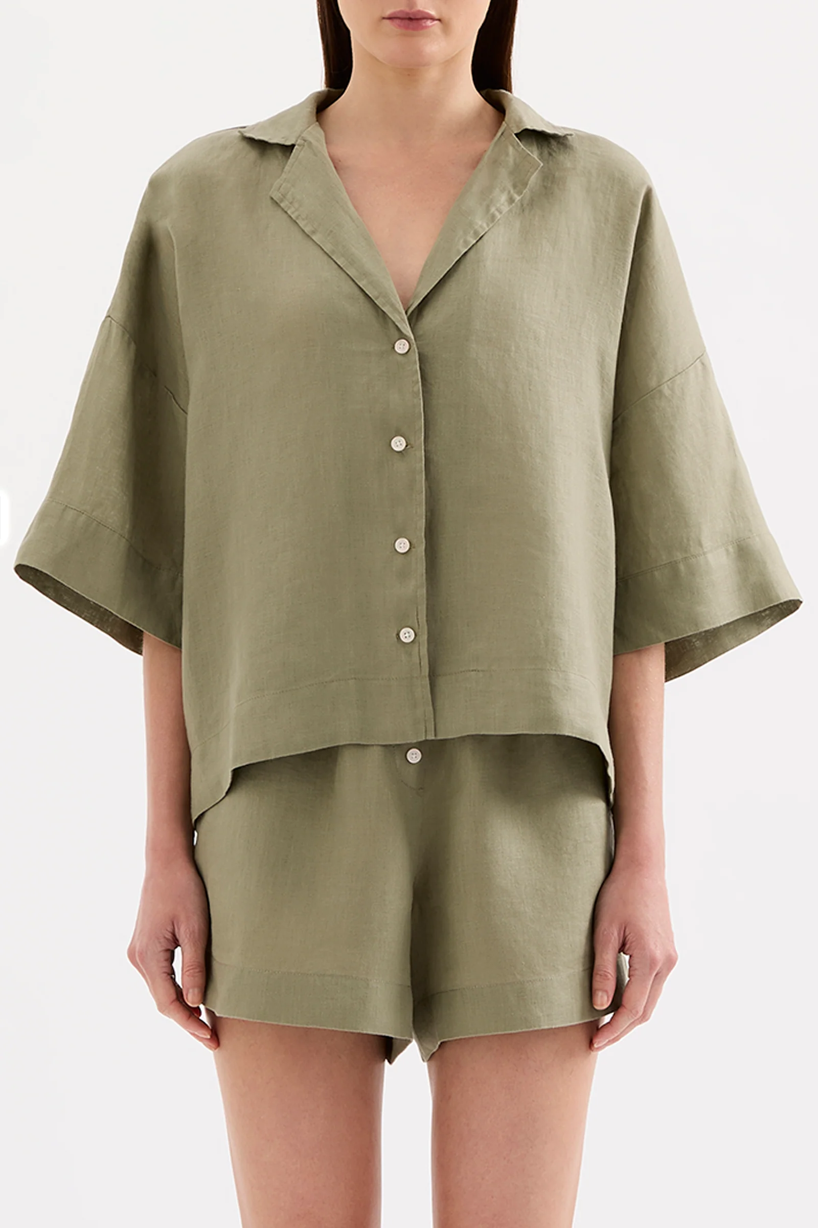 NUDE LUCY Lounge Linen Shirt - Kalamata