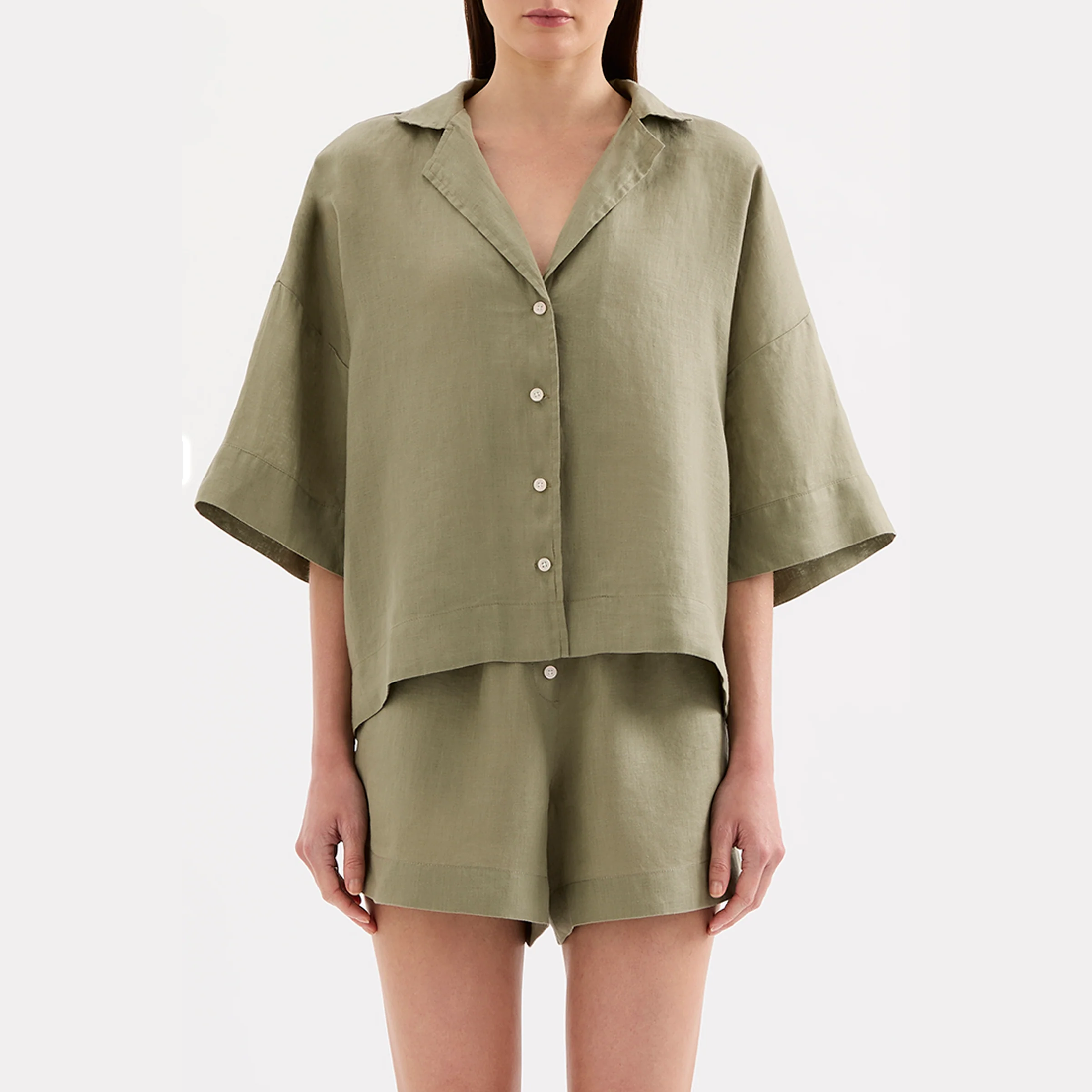 NUDE LUCY Lounge Linen Shirt - Kalamata