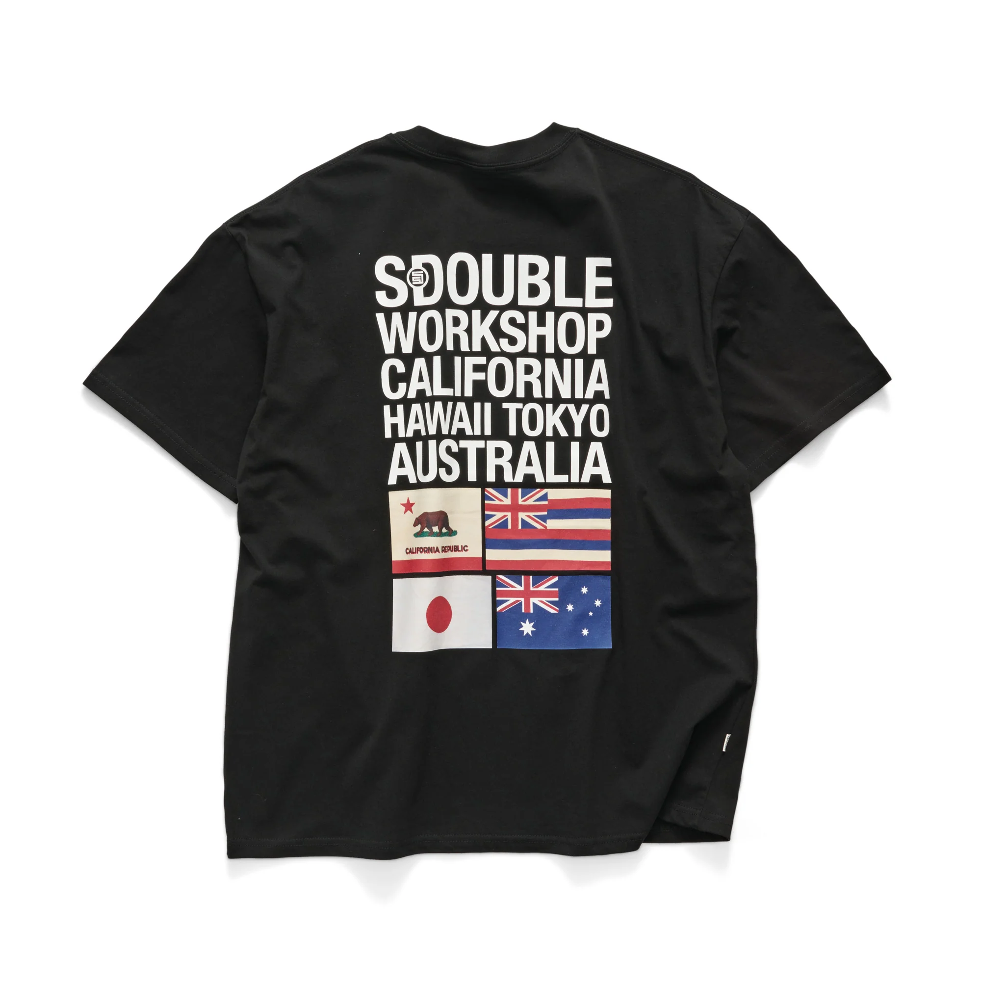 S DOUBLE Flags ss tee - Black
