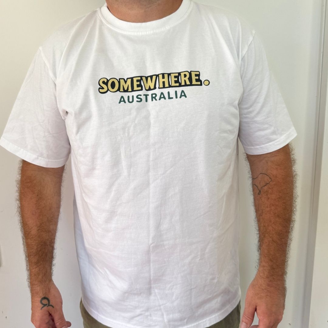 SOMEWHERE Smokey cape tee - Off white