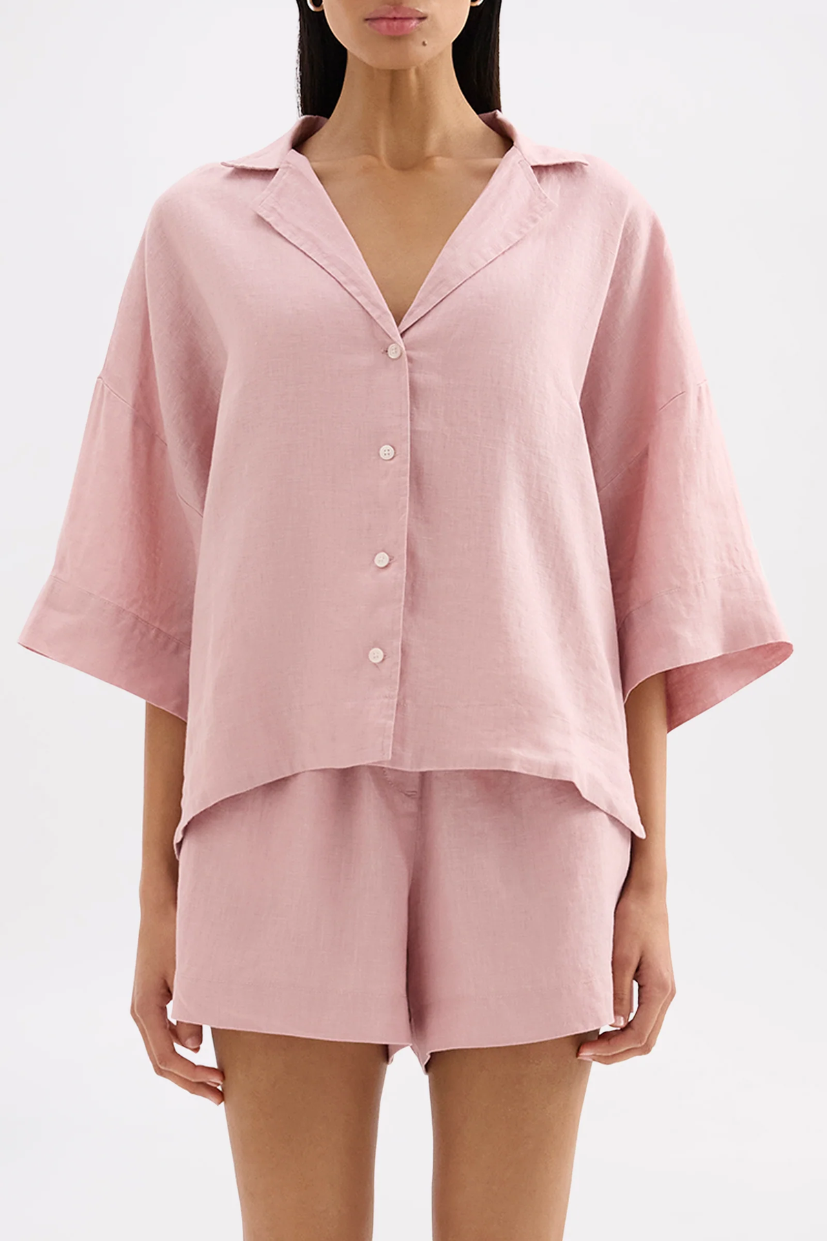 NUDE LUCY Lounge linen shirt - Blush