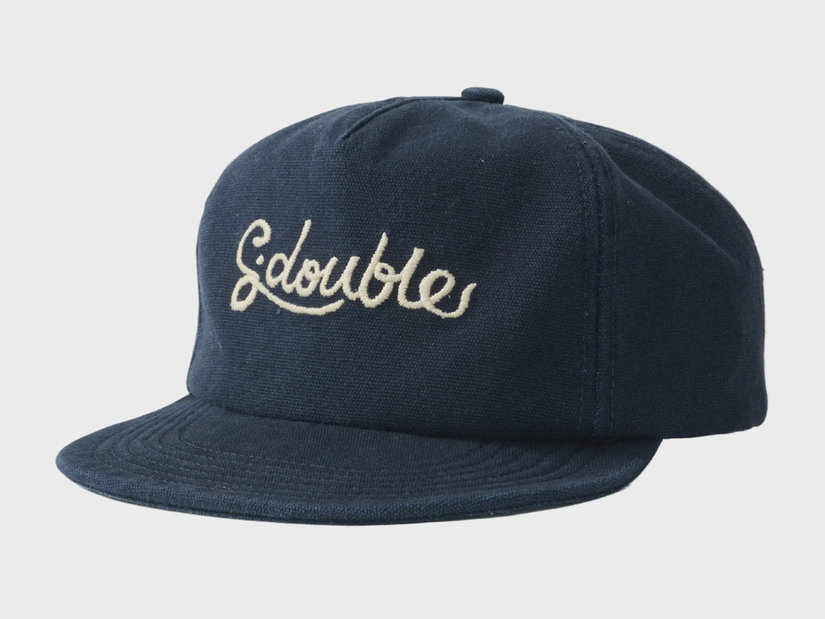 sDOUBLE - CURSIVE FOLD UP PANEL CAP - Indigo