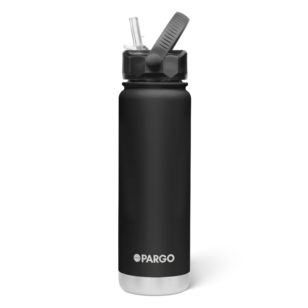 PROJECT PARGO 750mL Insulated Bottle w/ Straw Lid - Midnight black
