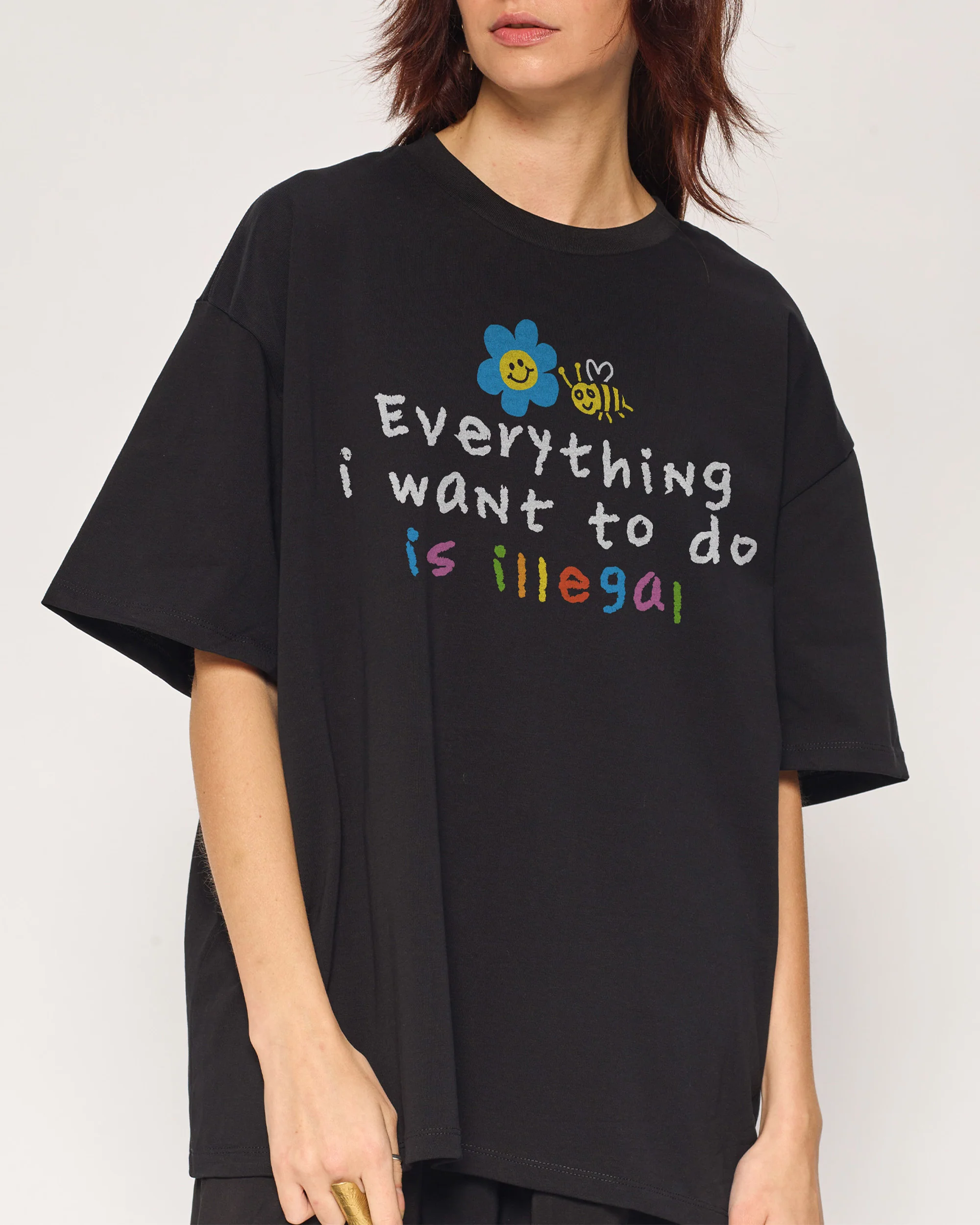 Threadheads Originals Everything is Illegal Oversized Tee Black