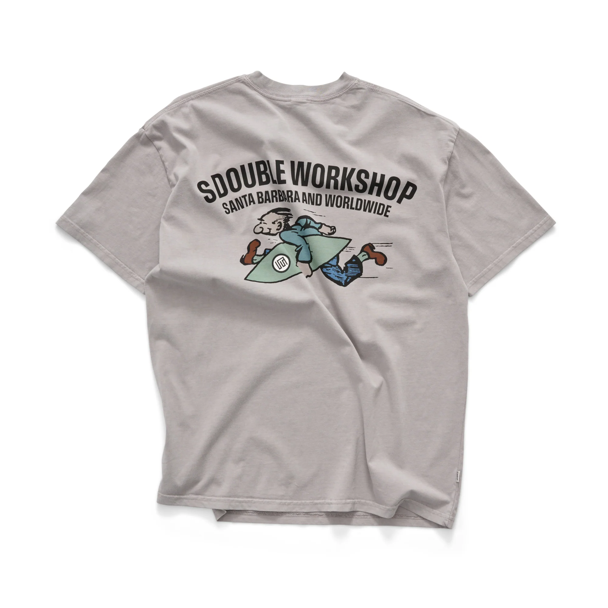 S DOUBLE Running man tee - Pigment rock grey