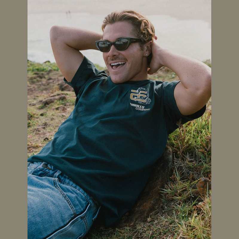 Thrills Paradise Falling Merch Fit Tee - Federal Blue
