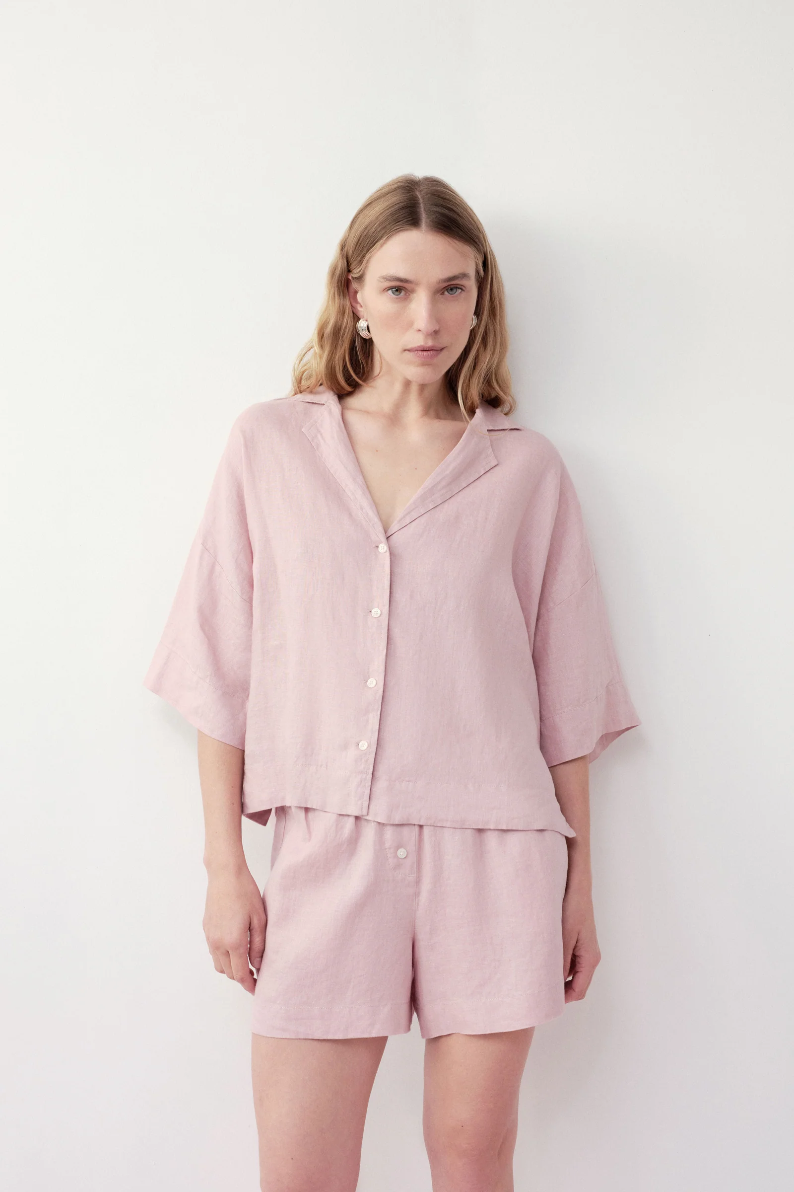 NUDE LUCY Lounge linen shirt - Blush