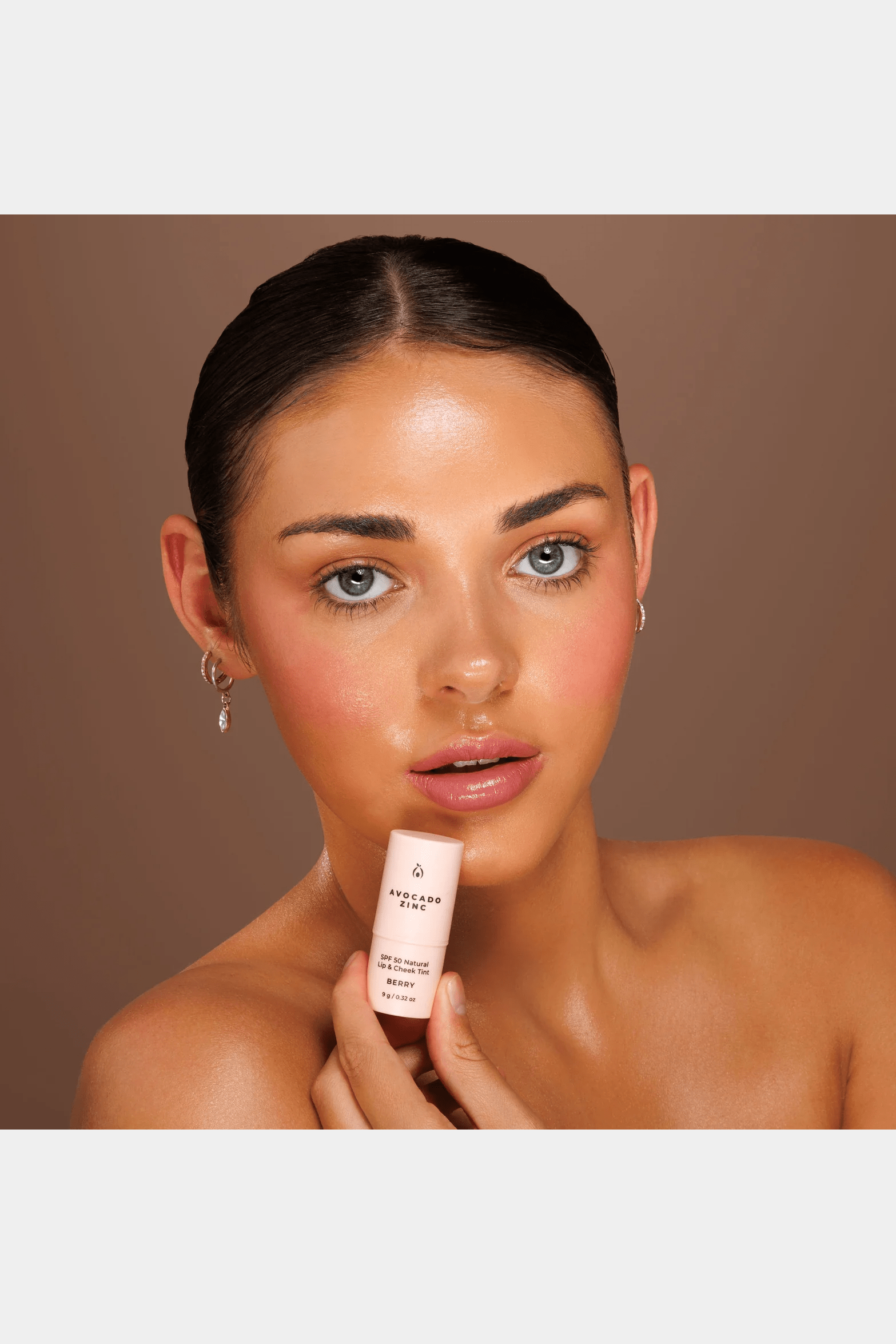 Avocado zinc spf50 natural lip & cheek tint - berry