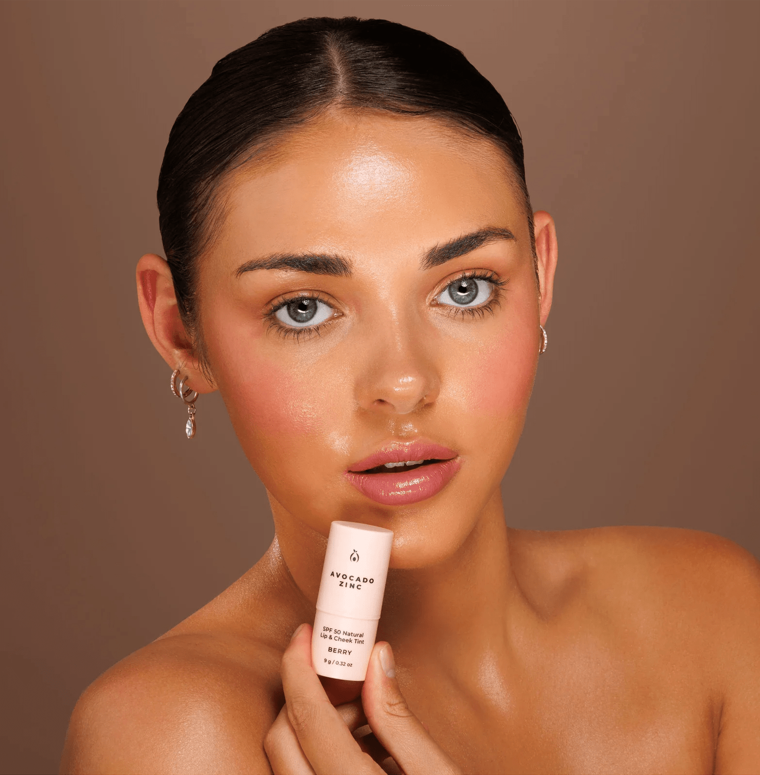 Avocado zinc spf50 natural lip & cheek tint - berry