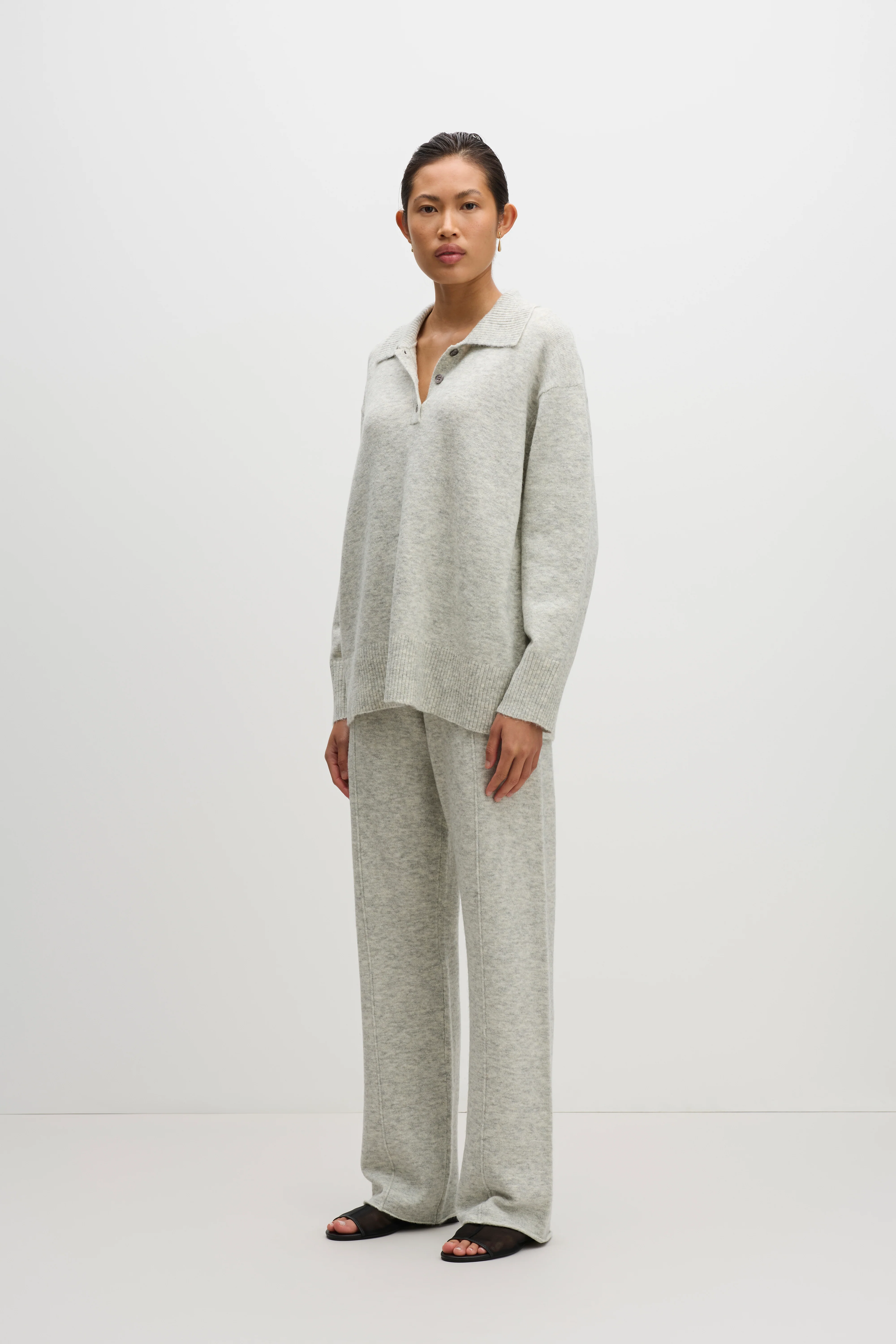 NUDE LUCY Dallas rugby knit - Grey marle