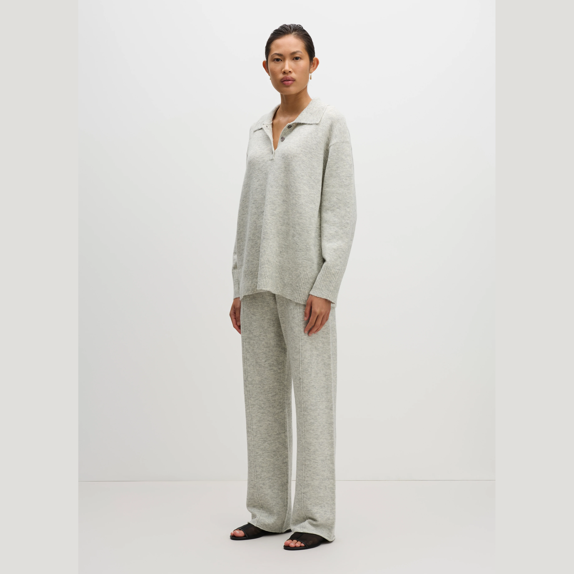 NUDE LUCY Dallas rugby knit - Grey marle