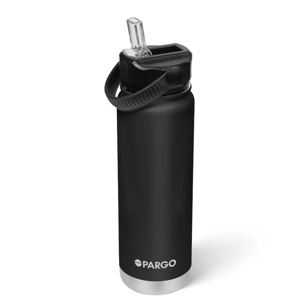 PROJECT PARGO 750mL Insulated Bottle w/ Straw Lid - Midnight black