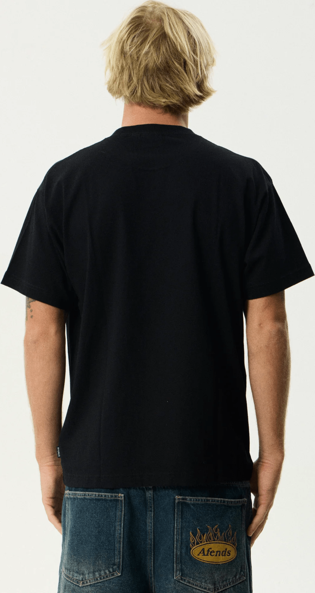 AFENDS Flame On- Boxy Tee - Black
