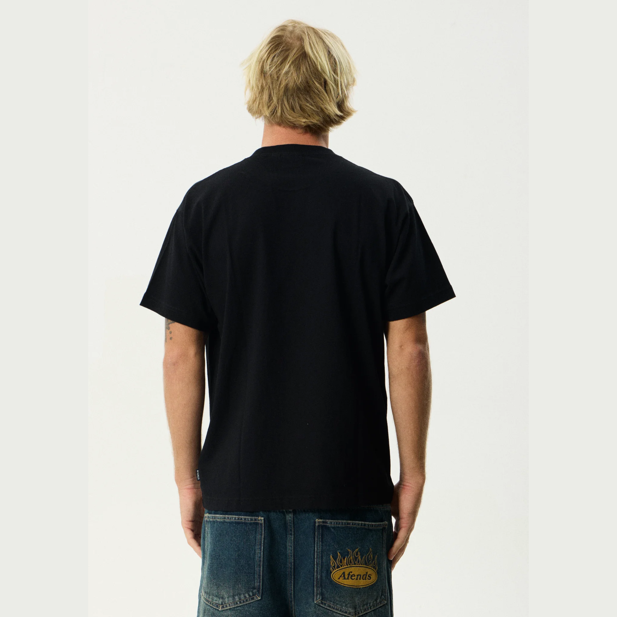 AFENDS Flame On- Boxy Tee - Black
