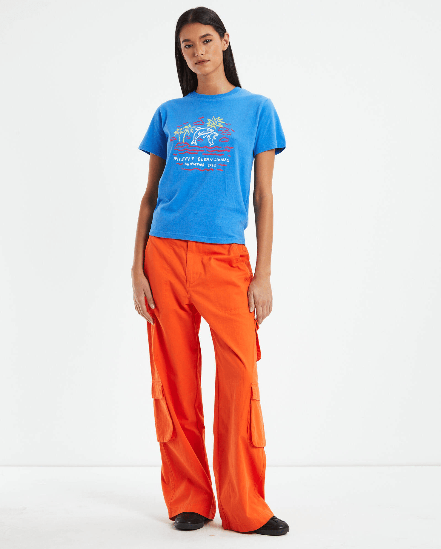 Misfit water pipe cargo pant- sherbert