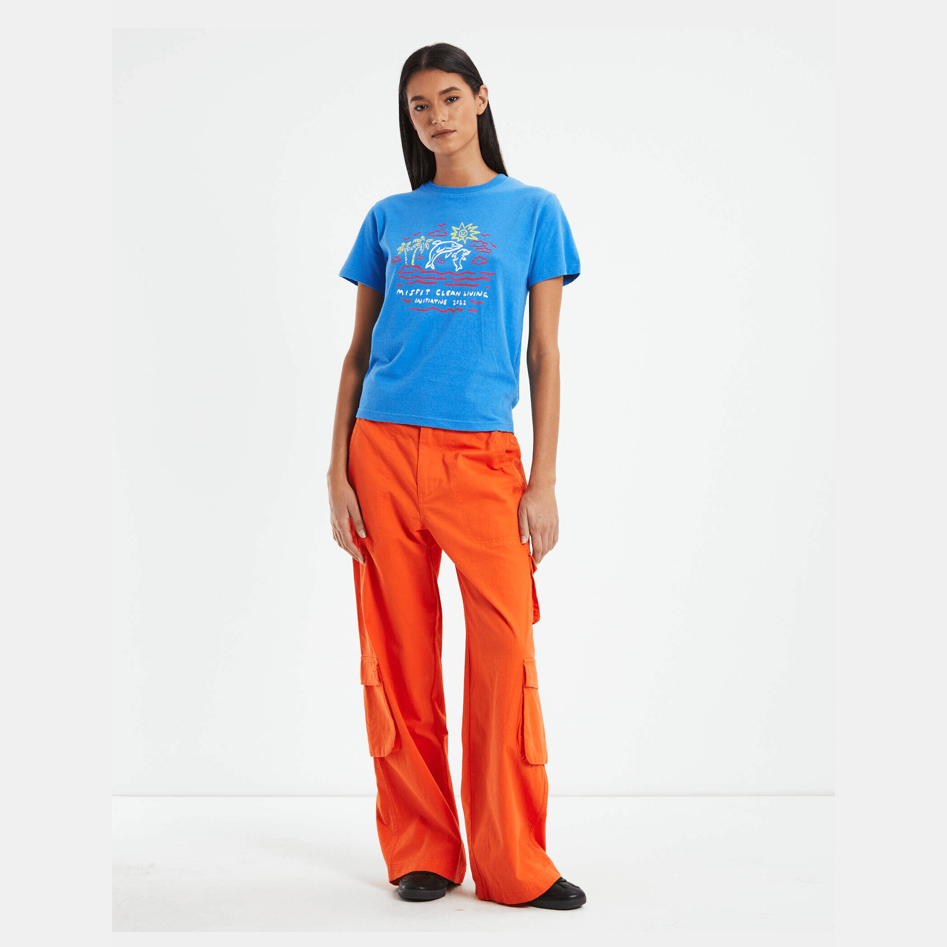 Misfit water pipe cargo pant- sherbert