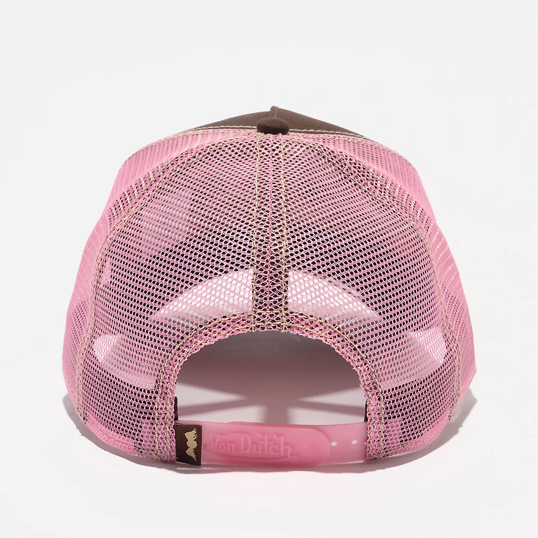 VON DUTCH Velvet patch trucker hat - Brown/pink