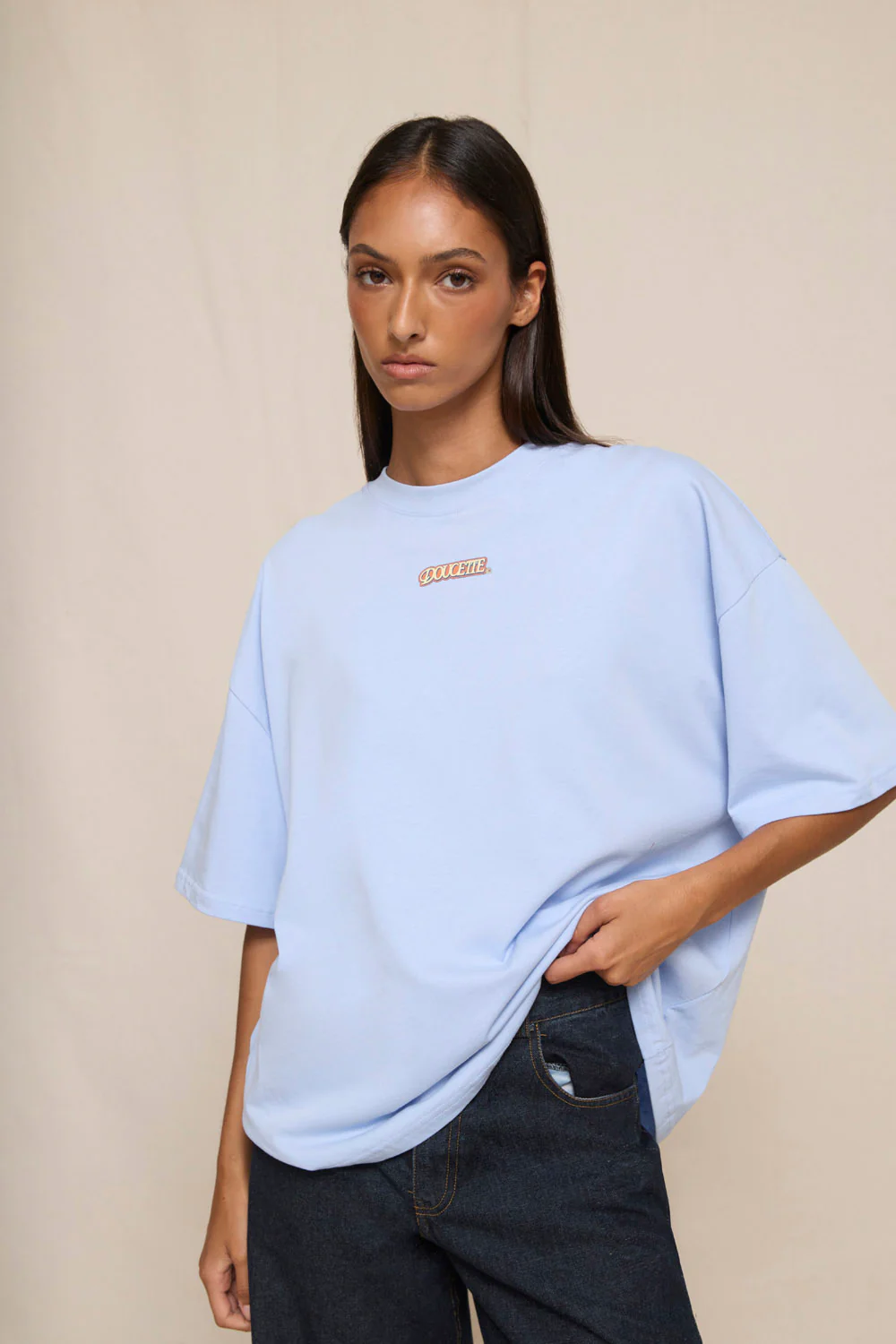 DOUCETTE In Bloom Compact Tee - Light blue