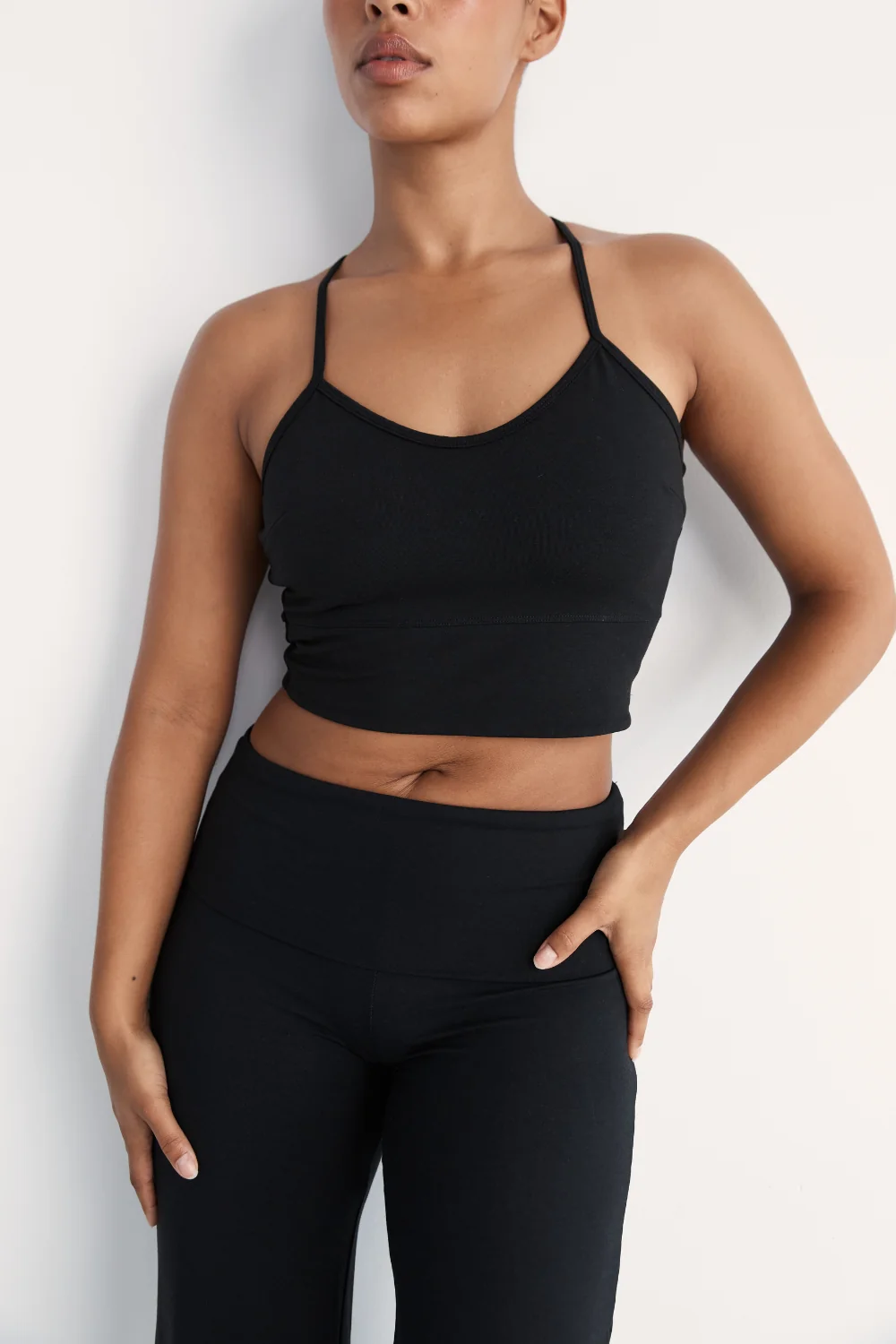 PINKY & KAMAL Flow Crop - Black