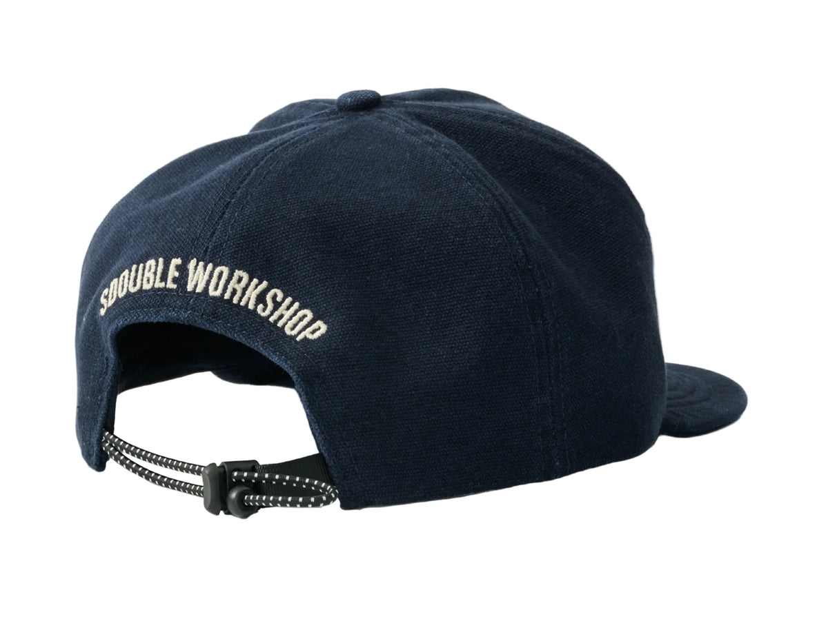 sDOUBLE - CURSIVE FOLD UP PANEL CAP - Indigo