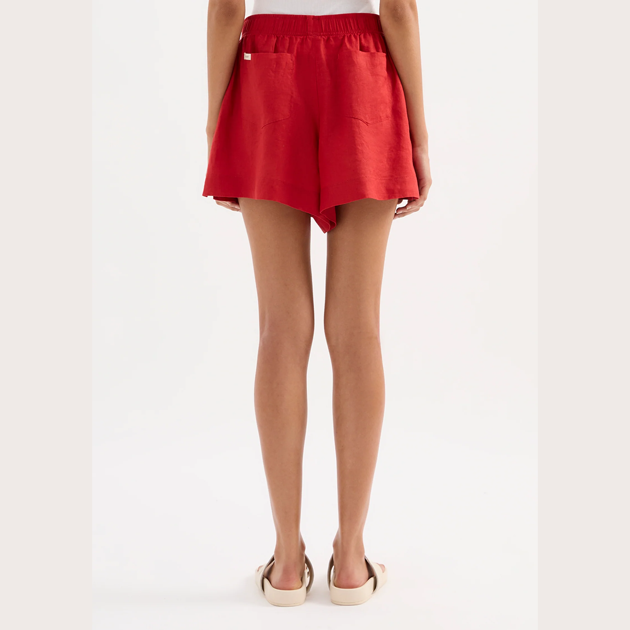 NUDE LUCY Lounge Linen Short - Vermillion