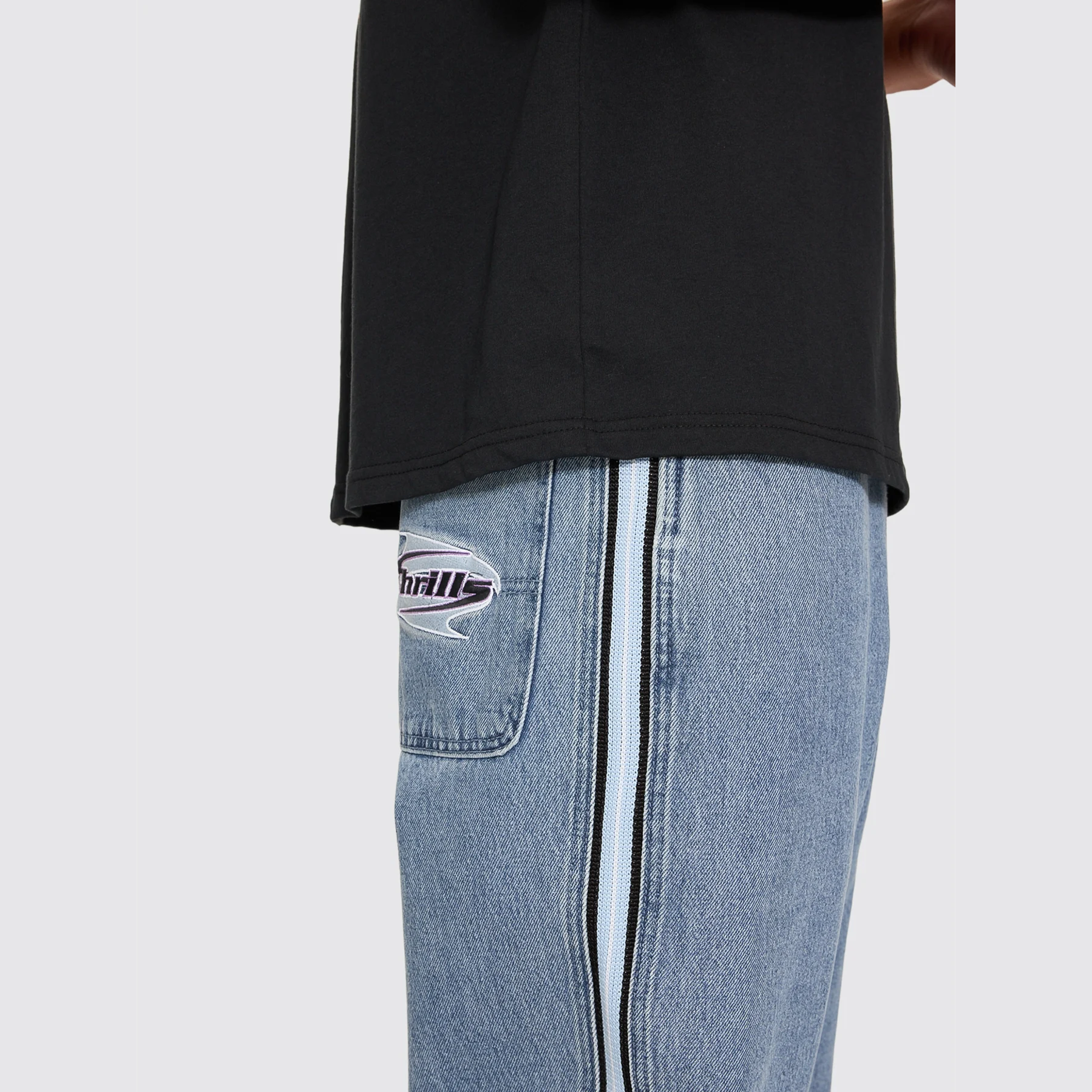 THRILLS Split decisions slacker relaxed denim jean - Vintage stone blue