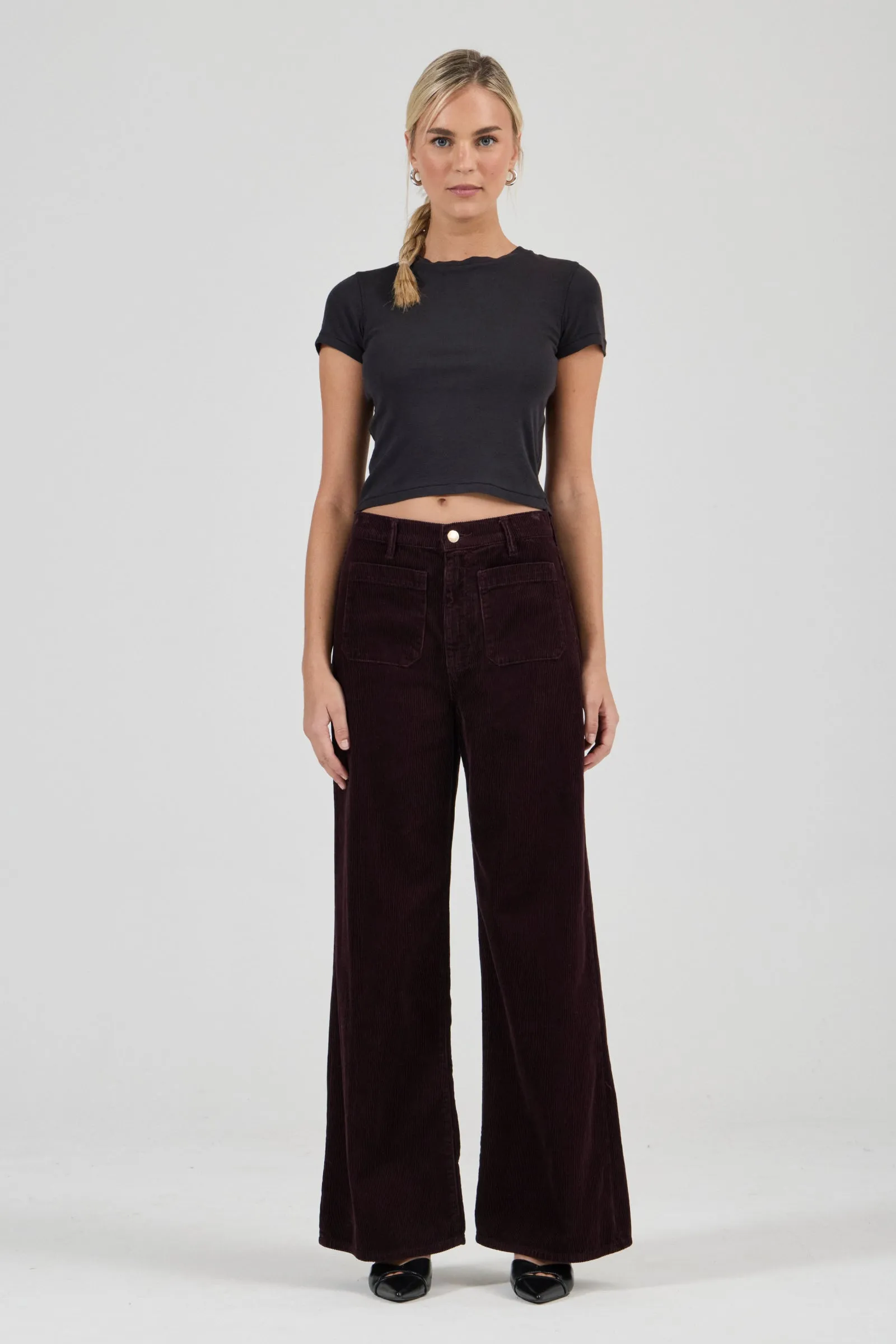 ROLLA'S Relaxed Sailor Jean Long - Dark Cherry Cord
