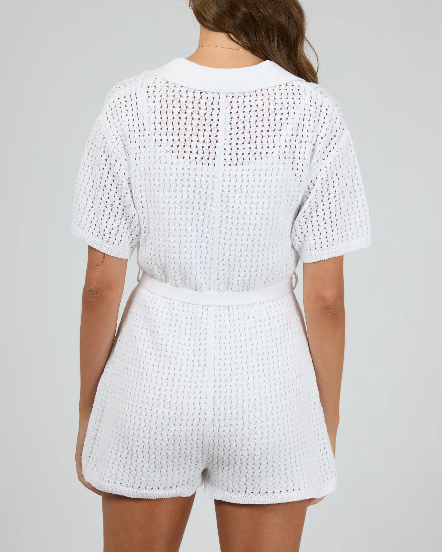ALL ABOUT EVE Crochet playsuit - Vintage white
