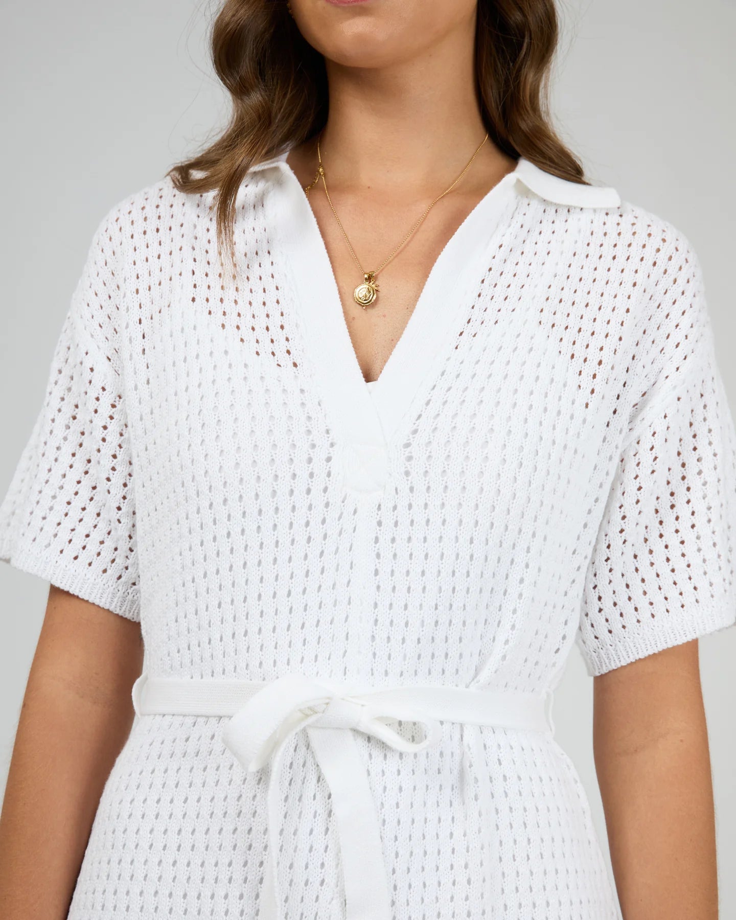 ALL ABOUT EVE Crochet playsuit - Vintage white