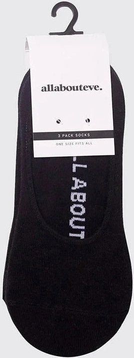 ALL ABOUT EVE Aae Sockette 3Pk - Black