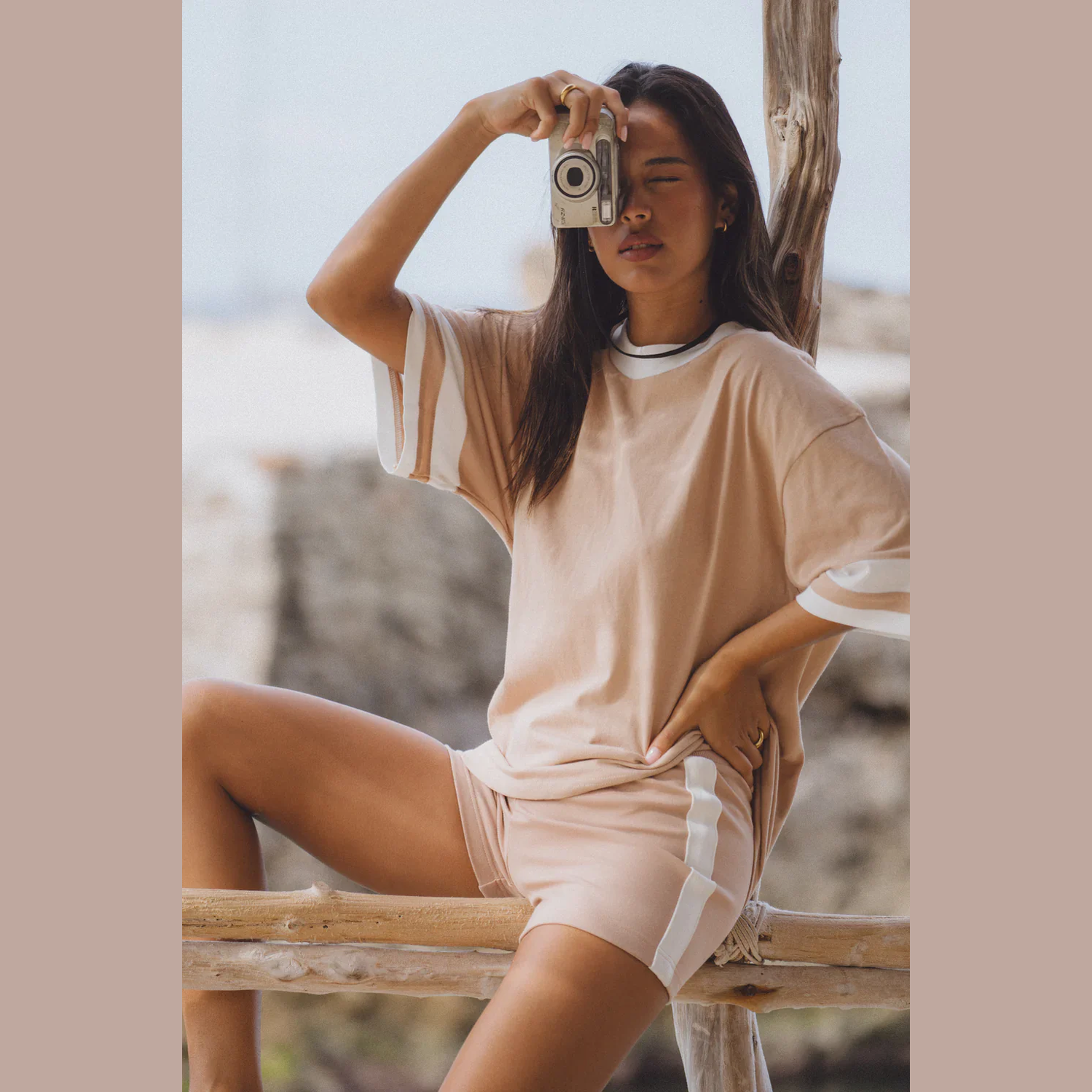 ARAMINTA JAMES Maya knit short - Macadamia