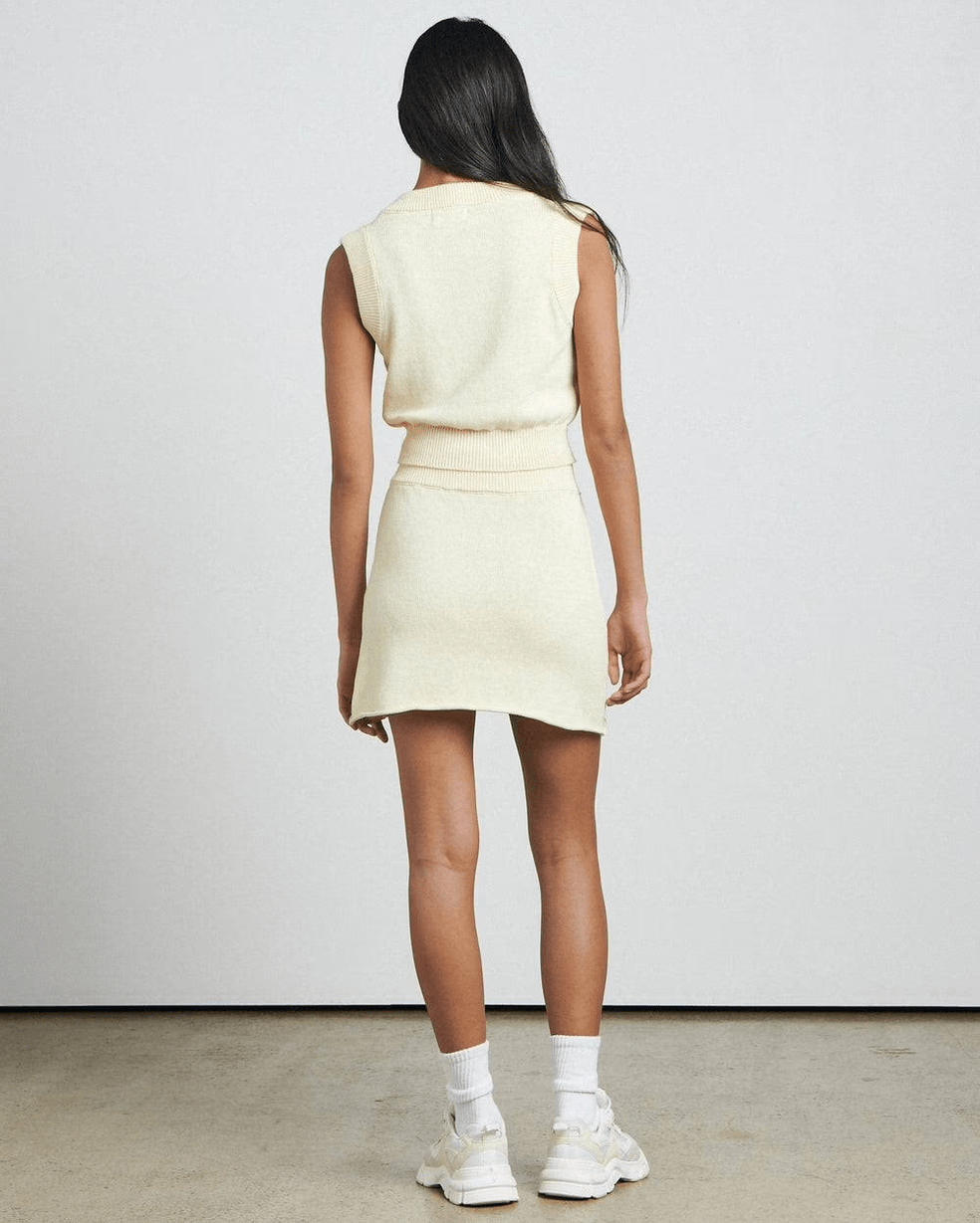 CHARLIE HOLIDAY bare knitted mini skirt- butter