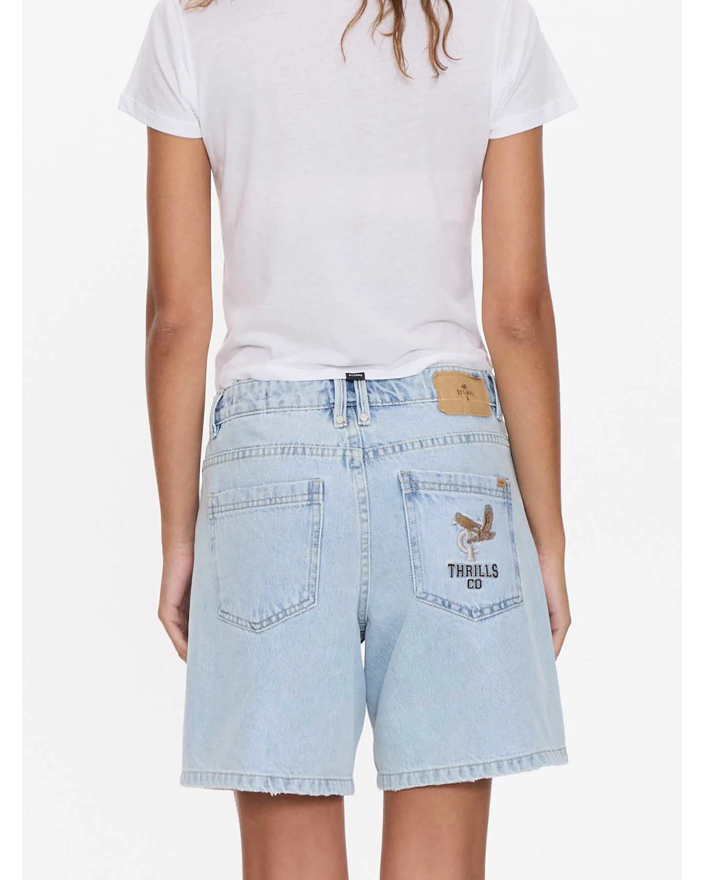 THRILLS Billie Low Rise Baggy Embro Short - Serenity Blue