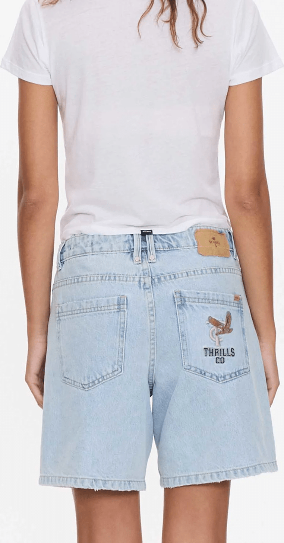 THRILLS Billie Low Rise Baggy Embro Short - Serenity Blue