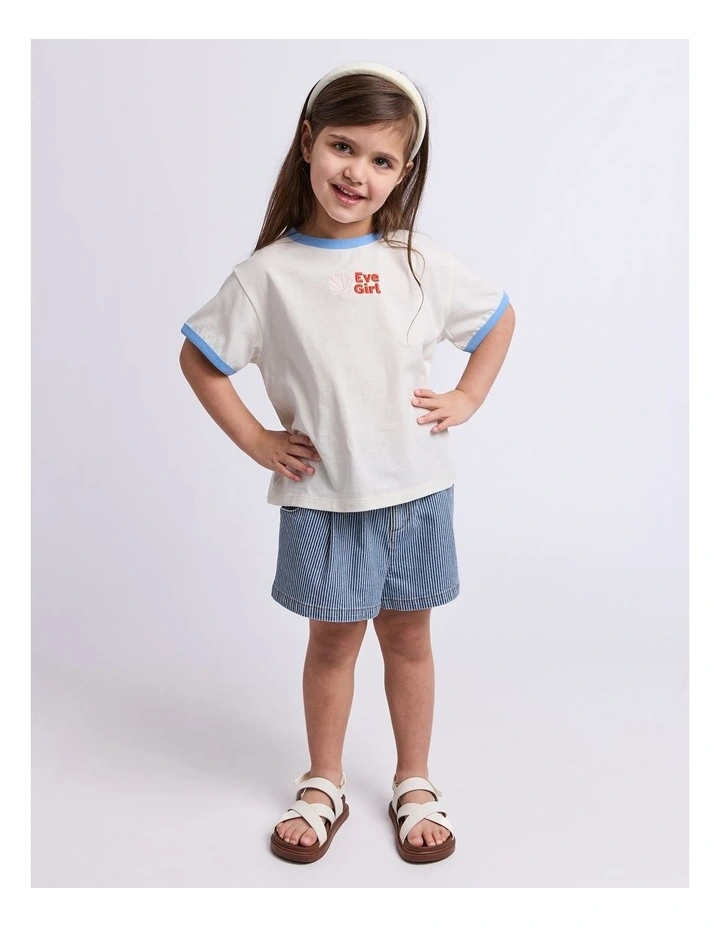 EVE GIRL Vacay ringer tee - Vintage white