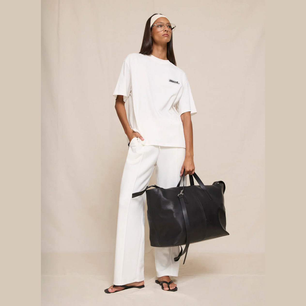 DOUCETTE My green heart regular tee - Ivory
