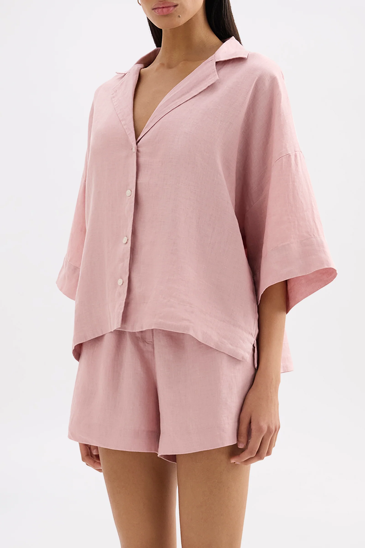 NUDE LUCY Lounge linen shirt - Blush