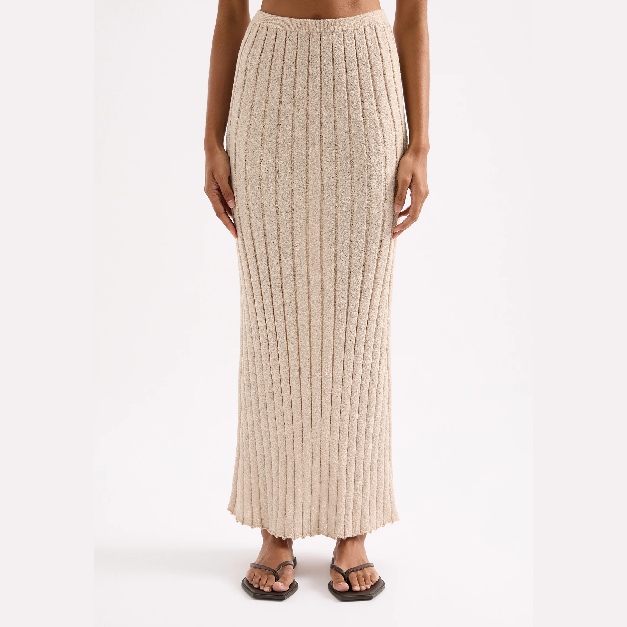 NUDE LUCY Taiyo knit skirt - Oat