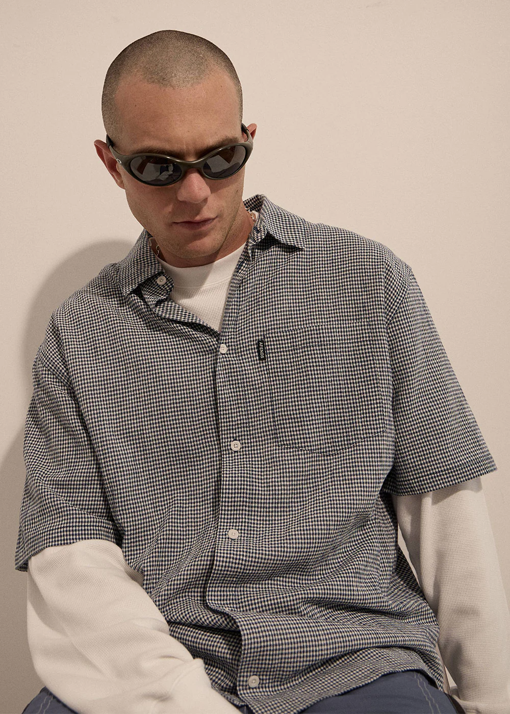 AFENDS Independent short sleeve shirt - Navy check