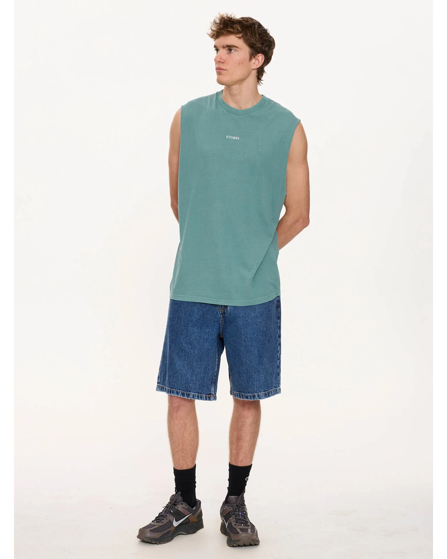 THRILLS Minimal Thrills Merch Fit Muscle Tee - Green Coast