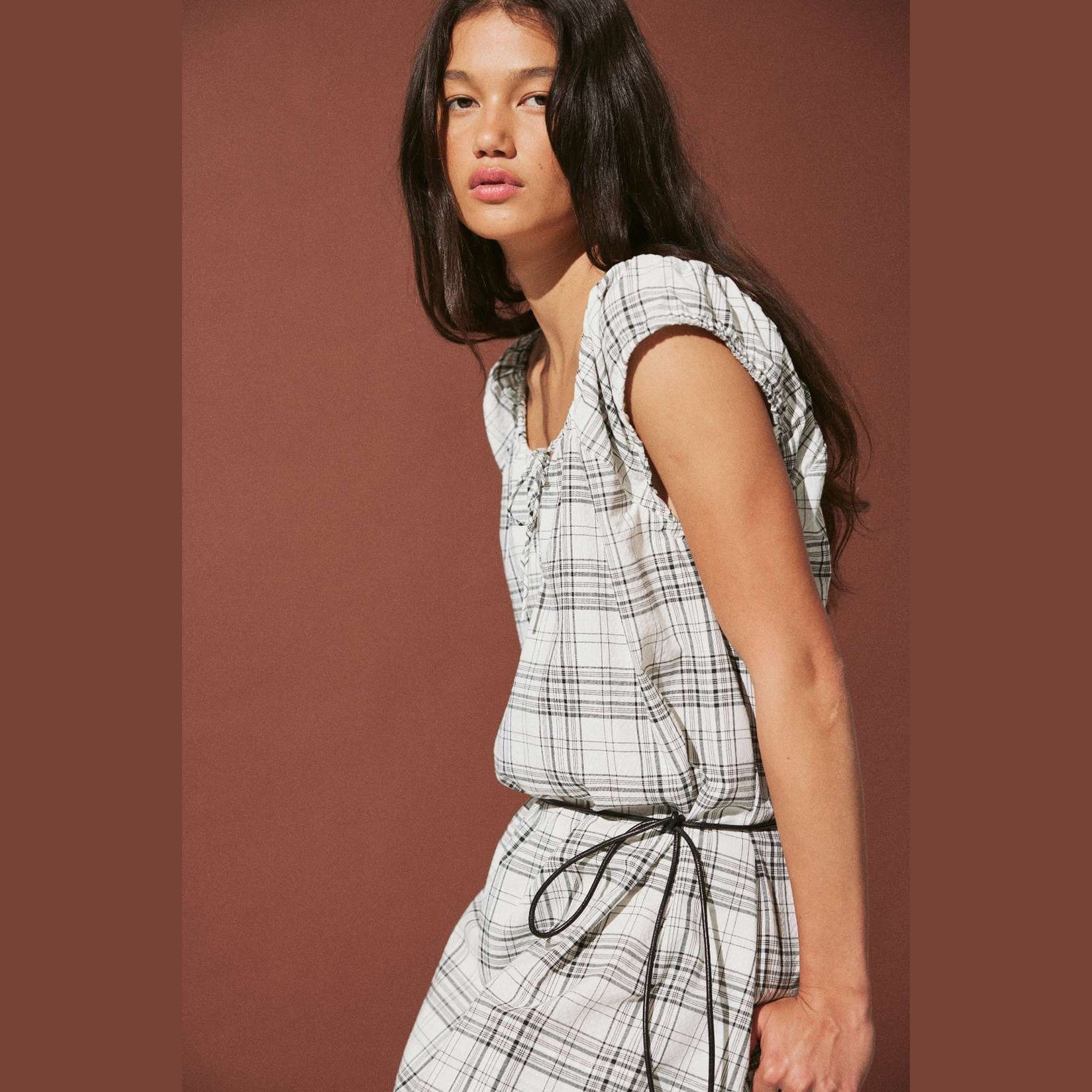 ARCAA Delilah dress - Black & cream check