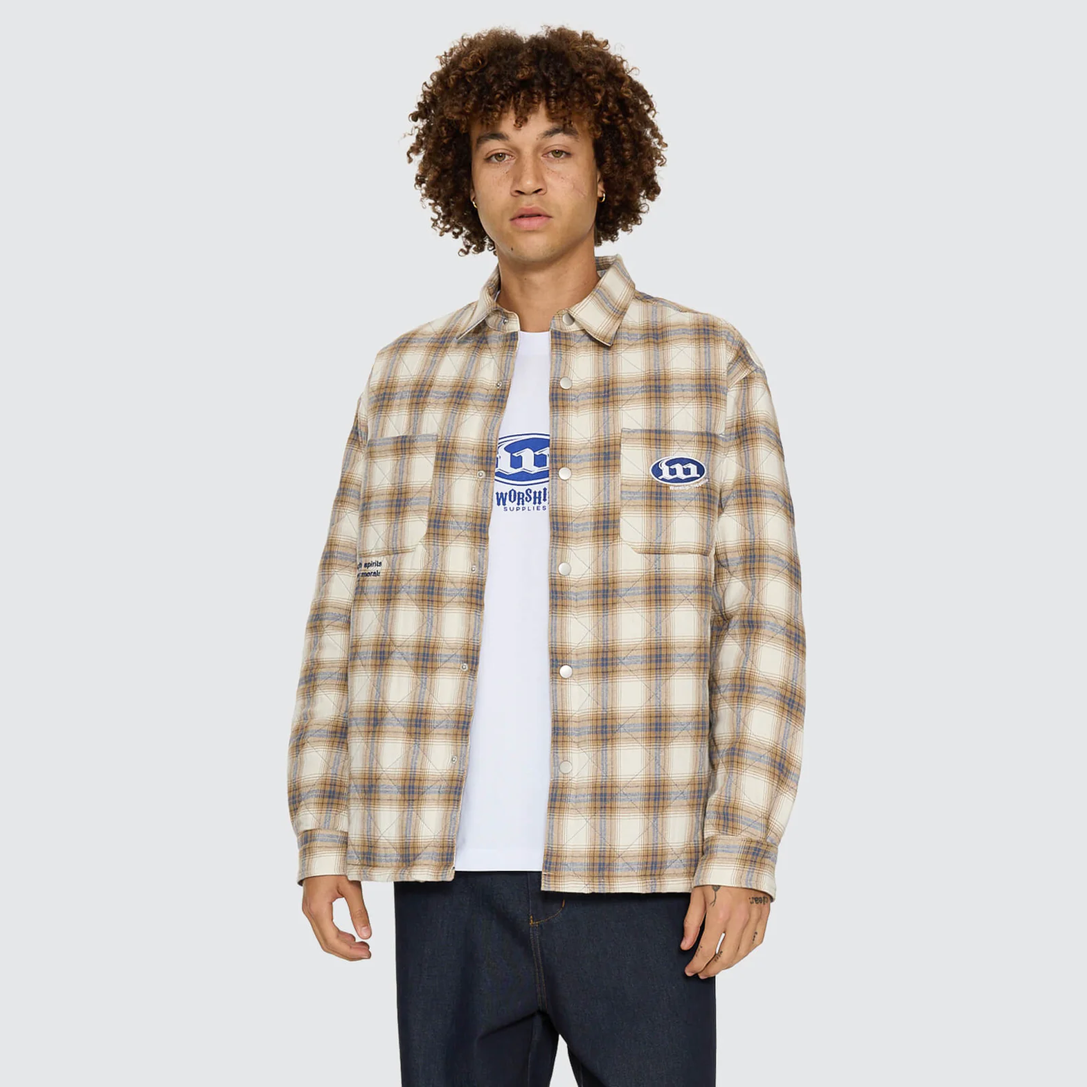WORSHIP Morality Quilted Shacket - Tan