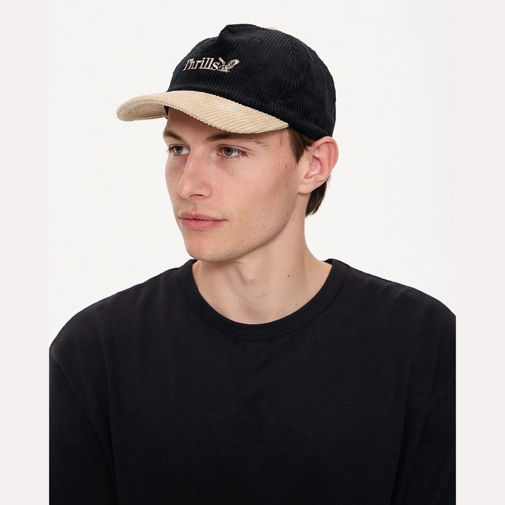 THRILLS Thrills Workwear 5 Panel Cap - Black - Green Sheen