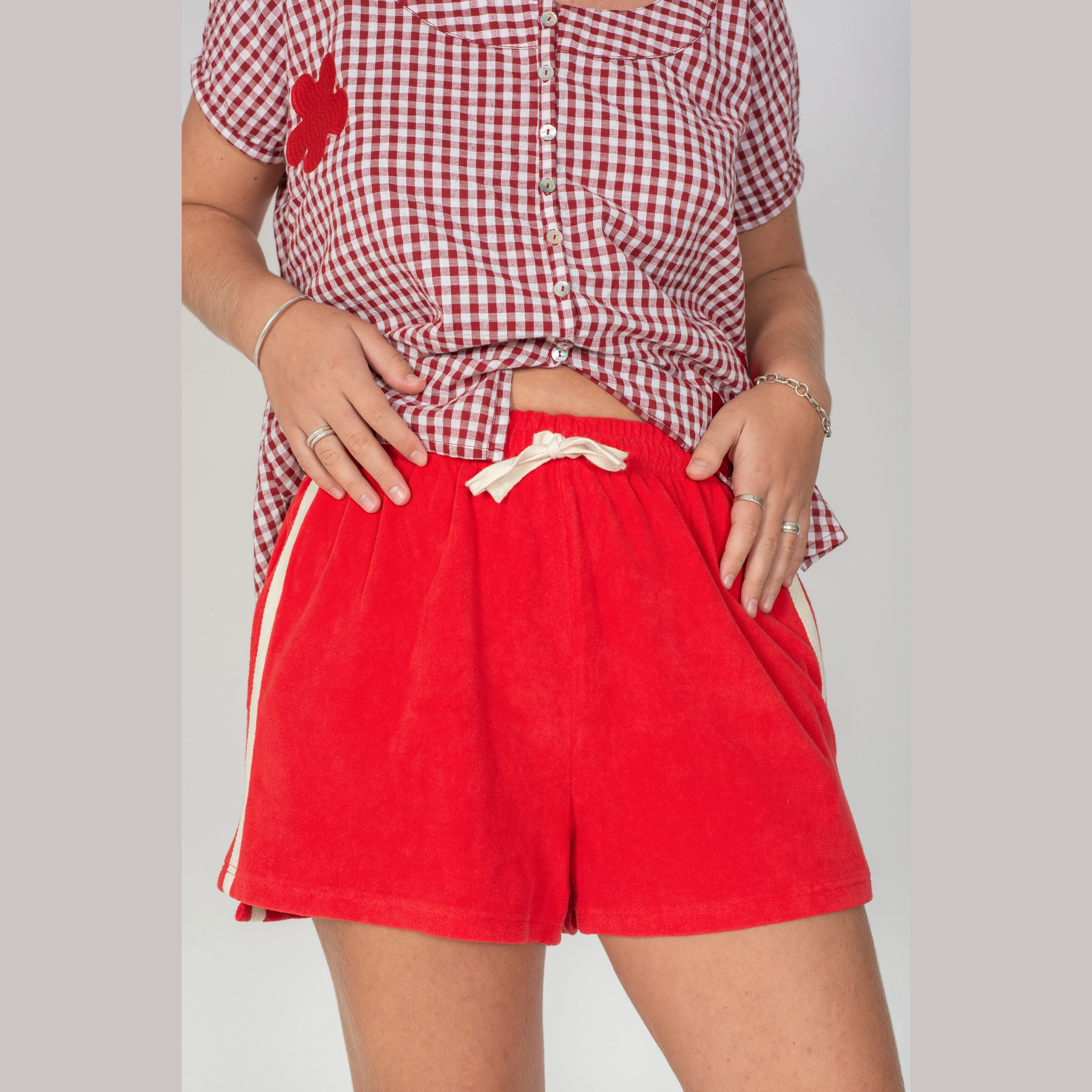 ATMOSEA Adults Terry towelling shorts - Chilli