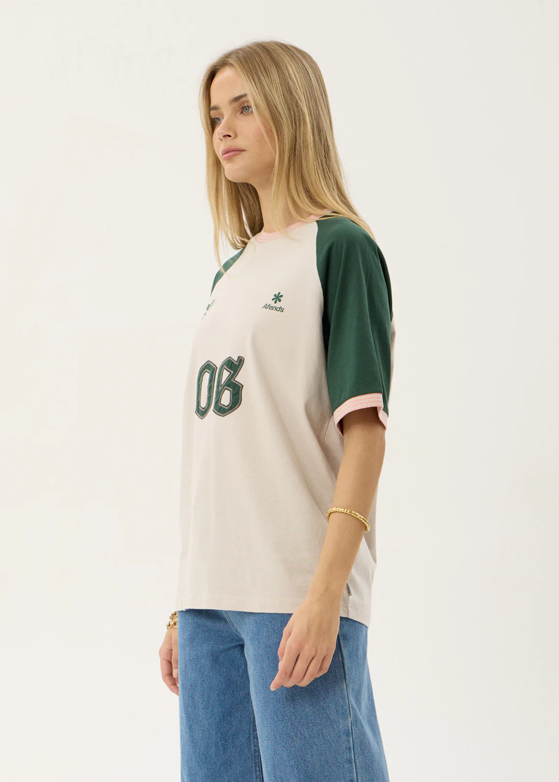 AFENDS Give em hell oversized tee - Moonbeam